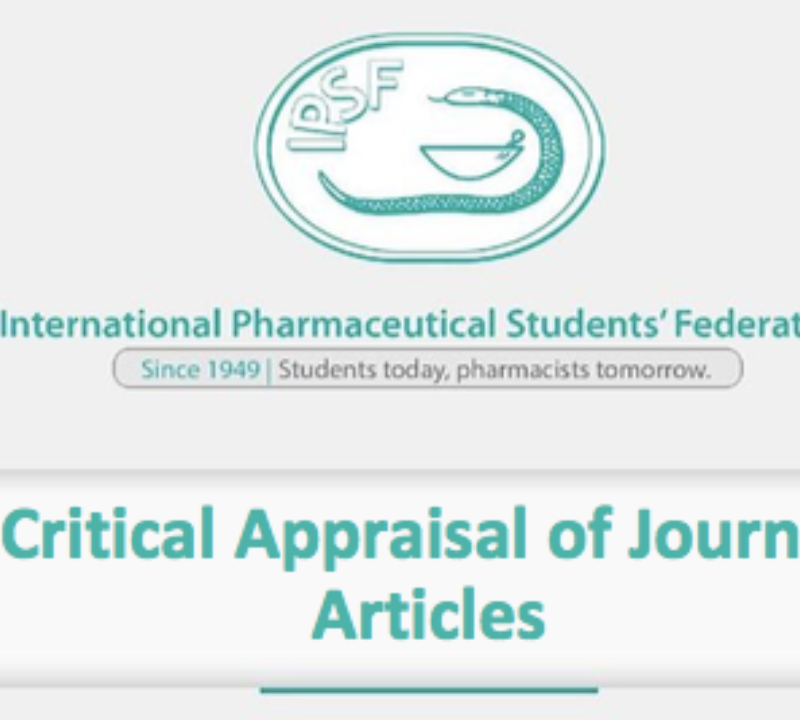 Yrf Webinar Series Critical Appraisal Of Journal Articles Ipsf International Pharmaceutical Students Federation