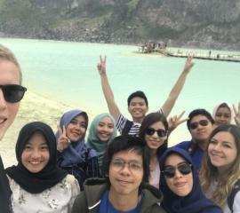 we visited the most famous and stunning volcanic crater called Kawah Putih in Bandung, West Java
