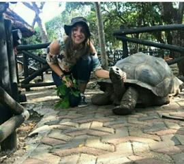 Our SEPer with a 195 year old tortoise ( Prison Island, Zanzibar)