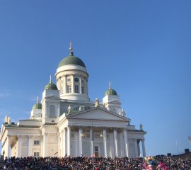 Finnish students celebrating Vappu. Vappu is celebrated annually on May 1st and marks the end of winter.